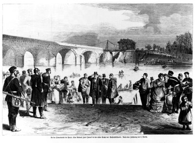 Jules Favre (1809-80) Arriving at Pont de Sevres, Illustration from 
